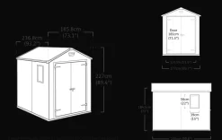 New Manor 6x8 Storage Shed - Grey Medium Sheds