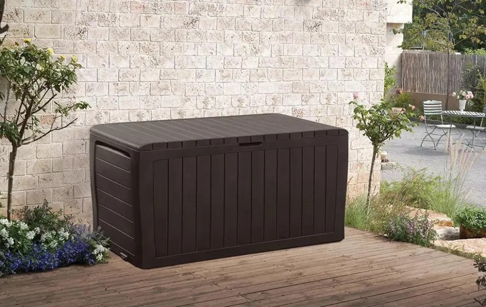 New Marvel 71 Gallon Deck Box - Brown Small Deck Boxes