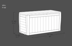 Online Marvel 71 Gallon Deck Box - Grey Small Deck Boxes