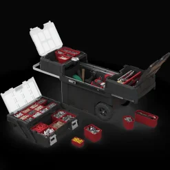 Discount Masterloader Rolling Tool Box with Cantilever Organizer - Black Tool Storage