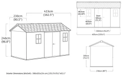 Clearance Newton Plus 7.5x13 Storage Shed - Graphite Large Sheds