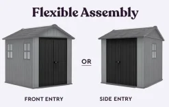 Clearance Newton Plus 7.5x7 Storage Shed - Graphite Medium Sheds