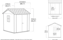 Clearance Newton Plus 7.5x7 Storage Shed - Graphite Medium Sheds