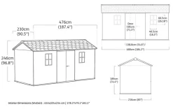 Best Newton Plus 7.5x15 Storage Shed - Graphite Large Sheds