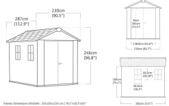 Newton Plus 7.5x9 Storage Shed - Graphite Medium Sheds