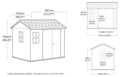 Newton Plus 7.5x9 Storage Shed - Graphite Medium Sheds