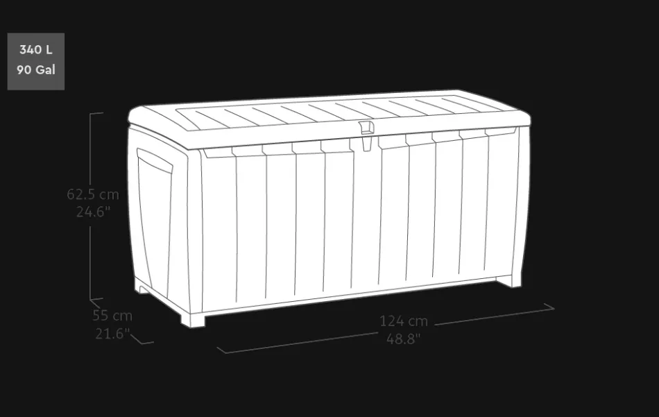 Sale Novel 90 Gallon Deck Box - Brown Small Deck Boxes