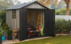 Online Oakland 7.5x9 Storage Shed - Grey Medium Sheds