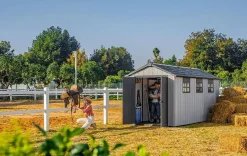 Outlet Oakland 7.5x15 Storage Shed - Grey Large Sheds