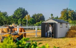 Sale Oakland 7.5x13 Storage Shed - Grey Large Sheds