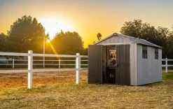Sale Oakland 7.5x13 Storage Shed - Grey Large Sheds