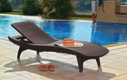 Discount Pacific Chaise Sun Lounger Set of 2 - Brown Sun Loungers