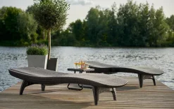 Clearance Pacific Chaise Sun Lounger Set of 2 - Graphite Sun Loungers