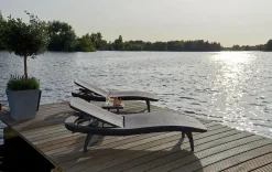 Clearance Pacific Chaise Sun Lounger Set of 2 - Graphite Sun Loungers
