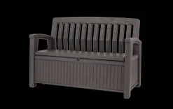 Clearance Patio 60 Gallon Outdoor Storage Bench - Brown Outdoor Benches|Outdoor Storage Benches