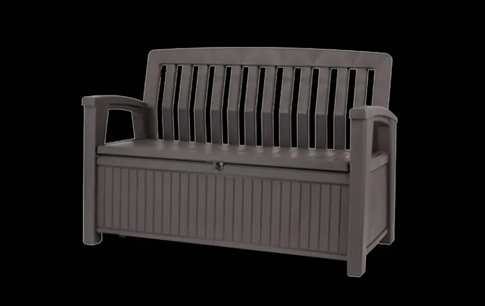 Clearance Patio 60 Gallon Outdoor Storage Bench - Brown Outdoor Benches|Outdoor Storage Benches