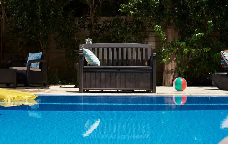 Clearance Patio 60 Gallon Outdoor Storage Bench - Brown Outdoor Benches|Outdoor Storage Benches