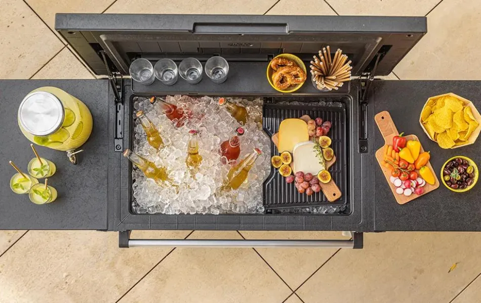 Best Patio Cooler & Beverage Cart - Graphite Cool Bars|Outdoor Kitchen Units