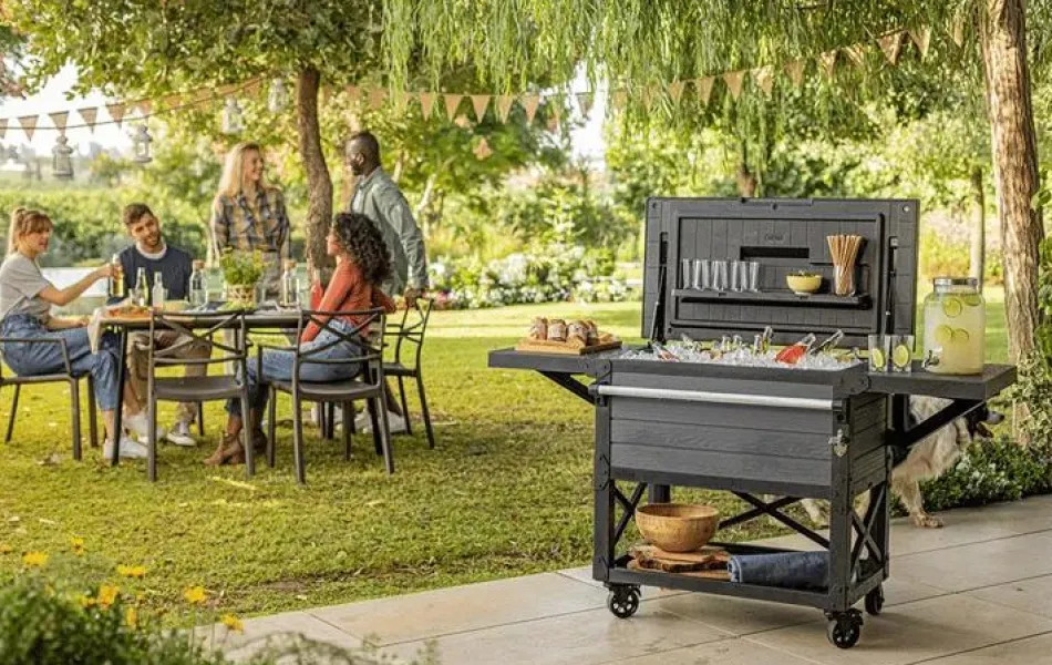 Best Patio Cooler & Beverage Cart - Graphite Cool Bars|Outdoor Kitchen Units