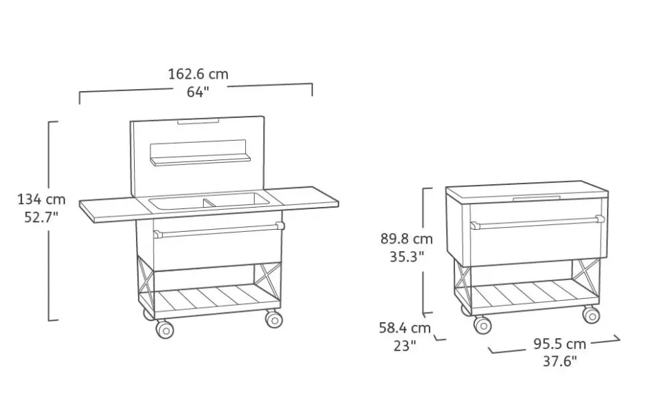 Best Patio Cooler & Beverage Cart - Graphite Cool Bars|Outdoor Kitchen Units