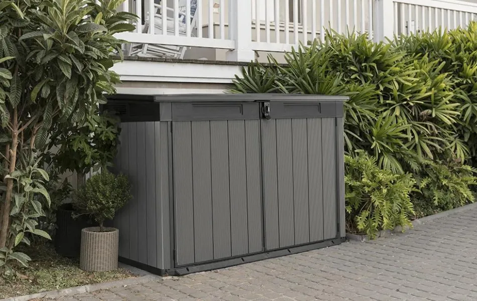 Premier Jumbo Storage Shed - Grey Trash Can Storage Sheds|Horizontal Sheds