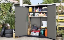 Discount Premier Tall Storage Shed - Grey Storage Cabinets & Shelving Units|Vertical Sheds