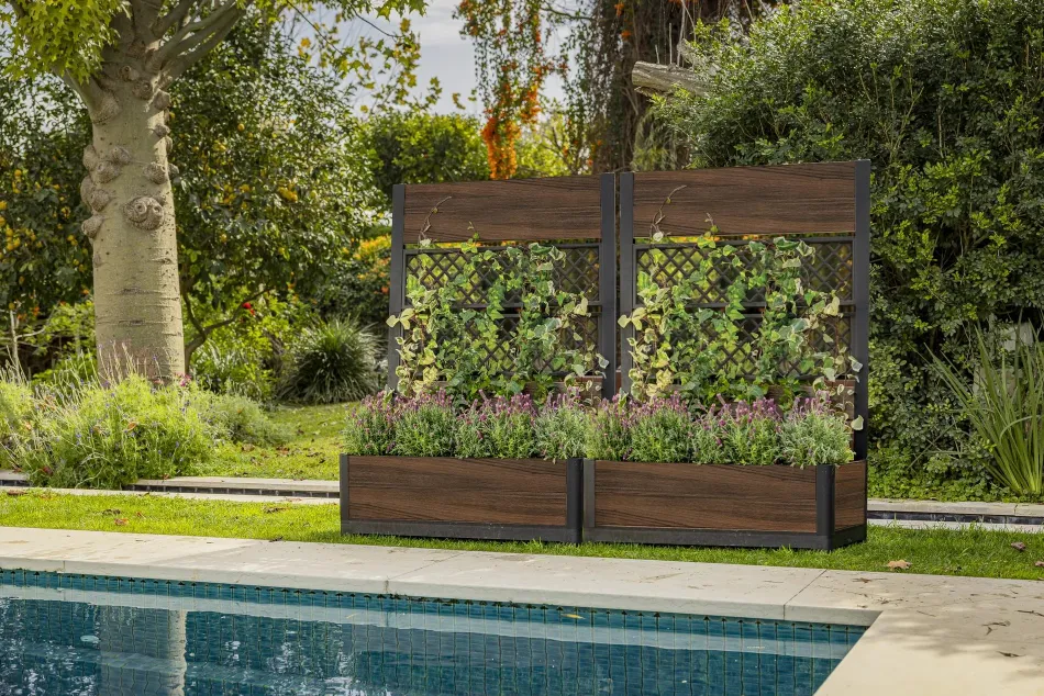 Outlet Rhumbos 26 Gallon Privacy Screen Planter - Rosewood Brown Planters|Garden Beds