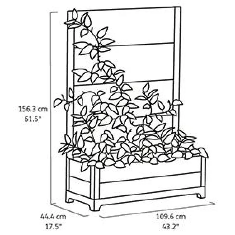 Outlet Rhumbos 26 Gallon Privacy Screen Planter - Rosewood Brown Planters|Garden Beds