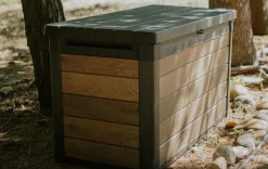 Hot Signature 100 Gallon Deck Box - Walnut Brown Small Deck Boxes