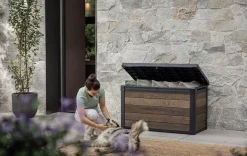 Hot Signature 100 Gallon Deck Box - Walnut Brown Small Deck Boxes