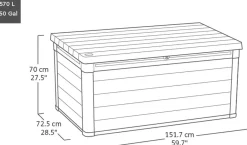 Clearance Signature 150 Gallon Deck Box - Rosewood Brown Large Deck Boxes