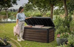 Clearance Signature 150 Gallon Deck Box - Rosewood Brown Large Deck Boxes