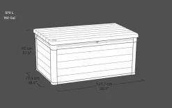 Clearance Signature 150 Gallon Deck Box - Rosewood Brown Large Deck Boxes