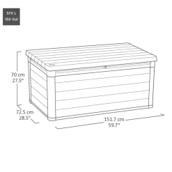 Clearance Signature 150 Gallon Deck Box - Rosewood Brown Large Deck Boxes