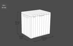 Clearance Signature 30 Gallon Deck Box - Walnut Brown Small Deck Boxes