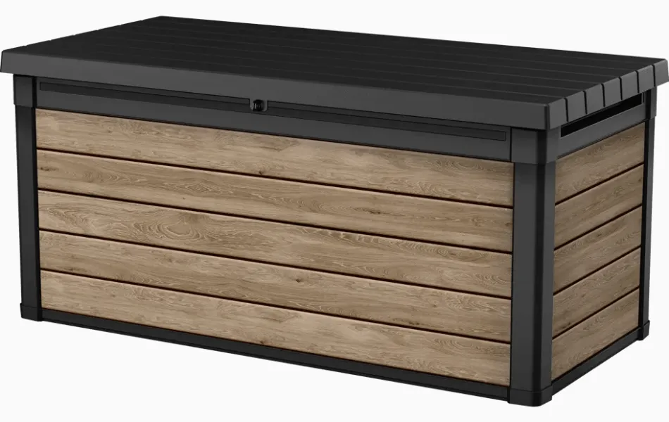 Online Signature 150 Gallon Deck Box - Ashwood Brown Large Deck Boxes