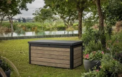 Online Signature 150 Gallon Deck Box - Ashwood Brown Large Deck Boxes