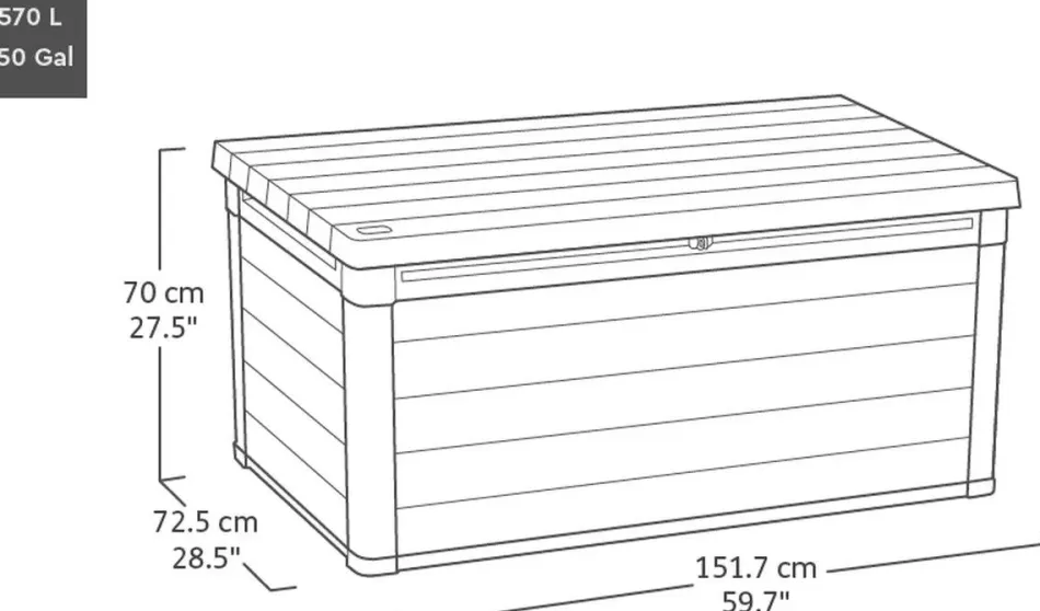 Online Signature 150 Gallon Deck Box - Ashwood Brown Large Deck Boxes