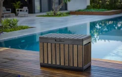 Outlet Signature 50 Gallon Deck Box - Walnut Brown Small Deck Boxes