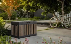 Outlet Signature 50 Gallon Deck Box - Walnut Brown Small Deck Boxes