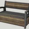 Outlet Signature 60 Gallon Outdoor Storage Bench - Walnut Brown Outdoor Benches|Outdoor Storage Benches