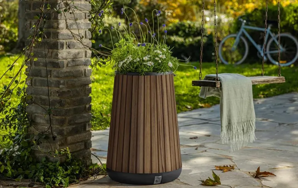 Best Signature Conical Tall Planter - Rosewood Brown Planters