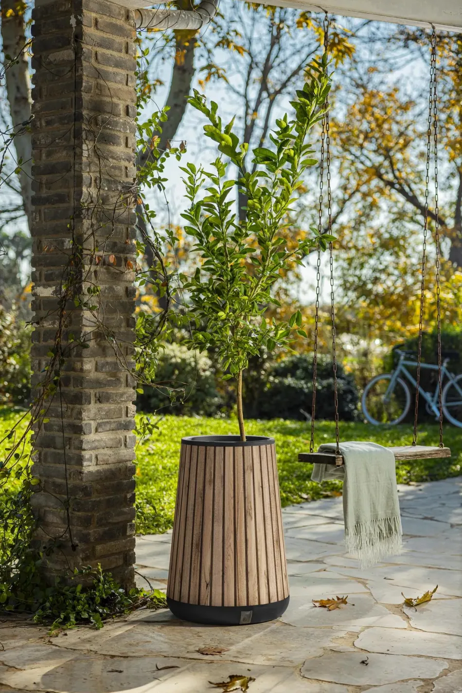 Discount Signature Conical Tall Planter - Pine Brown Planters