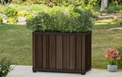Signature Rectangular Tall Planter - Rosewood Brown Planters