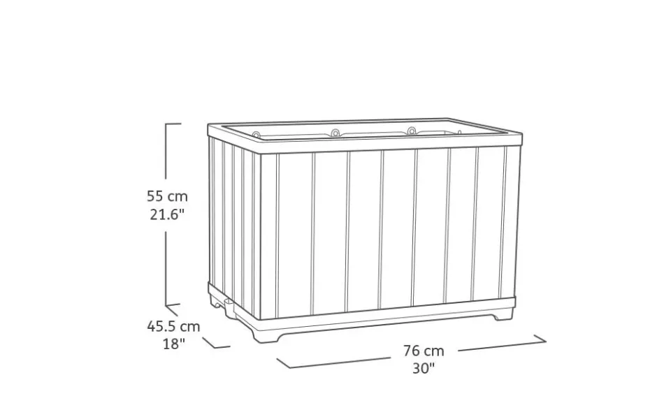 Signature Rectangular Tall Planter - Rosewood Brown Planters