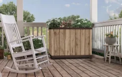 Signature Rectangular Tall Planter - Pine Brown Planters
