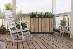 Signature Rectangular Tall Planter - Pine Brown Planters