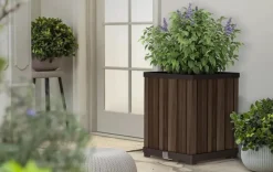 Sale Signature Square Tall Planter - Rosewood Brown Planters
