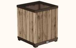 Hot Signature Square Tall Planter - Pine Brown Planters