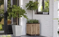 Hot Signature Square Tall Planter - Pine Brown Planters